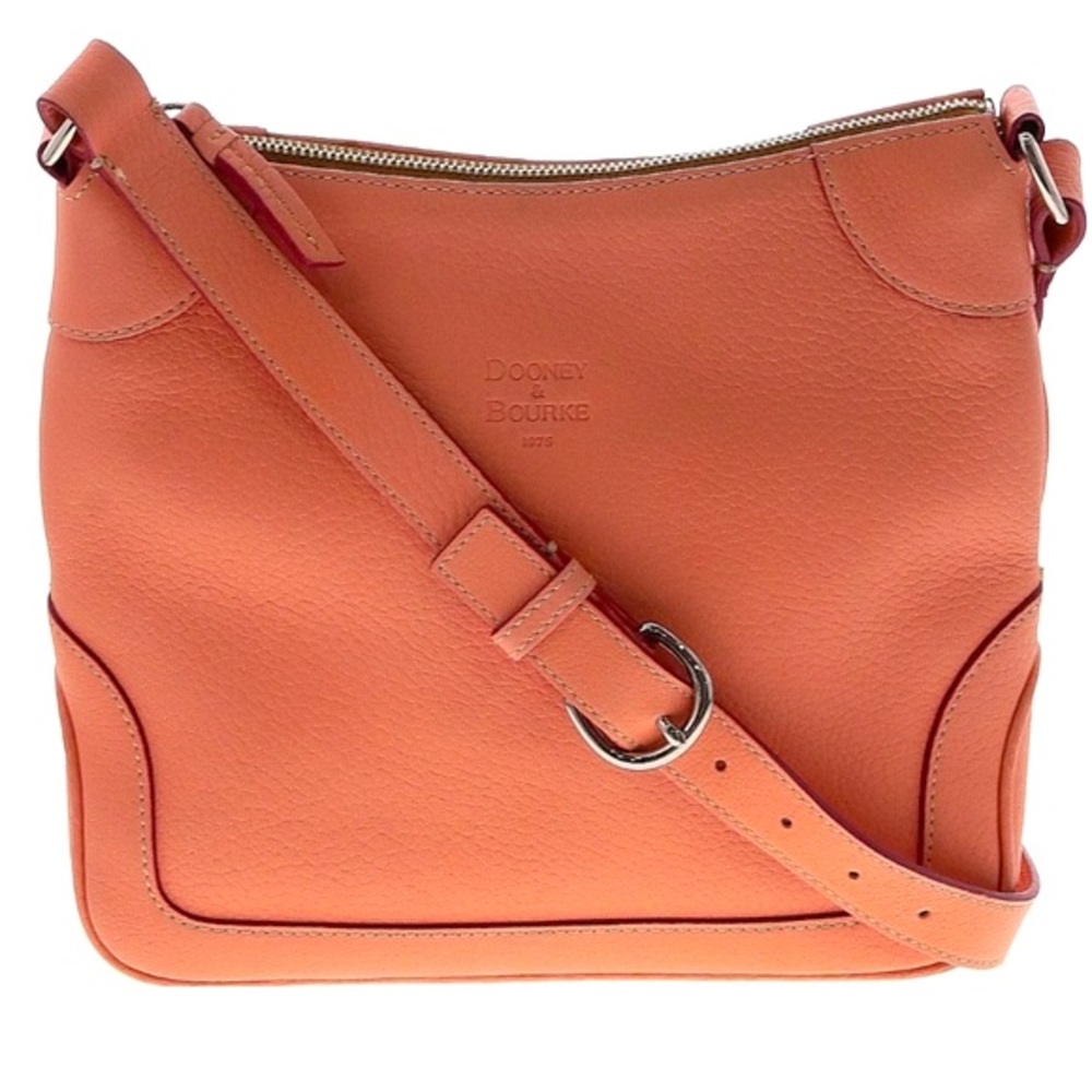 EUC Dooney & Bourke Leather Crossbody Shoulder Bag Coral Pink Pastel Lined